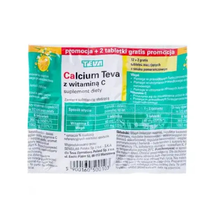 Teva Calcium Pliva - 14 шипучих таблеток с апельсиновым вкусом
