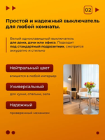 двухклавишный выключатель внутренний белый СП