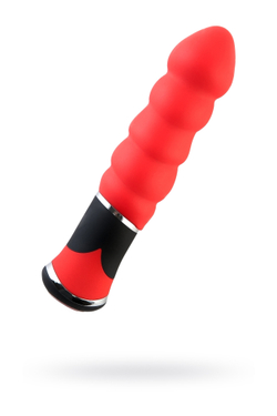 Вибратор TOYFA Black & Red, 10 режимов вибрации, силиконовый, красный, 11,4 см