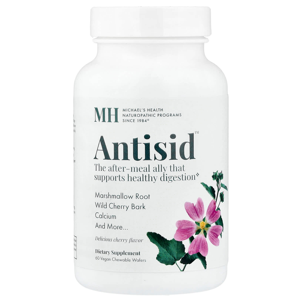 Michael's Health, Antisid™, со вкусом вишни, 60 веганских жевательных таблеток