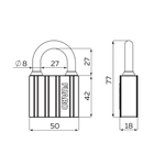 Замок навесной PL-UNI-0450 3key