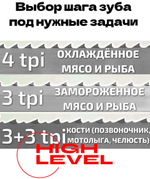 Полотно ленточное для резки мяса 20х0,56х2775 мм 4 tpi для пилы КТ-360