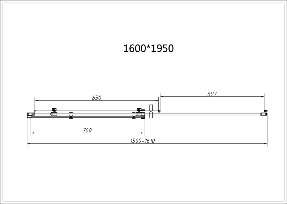 Душевая дверь Como-N VDS-4CN160CLB, 1600, черный, стекло прозрачное