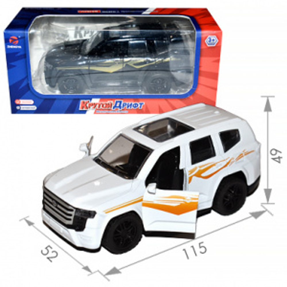 Метал. транспорт 12см ТОЙОТА LAND  CRUISER 300 откр.двери  инд. кор