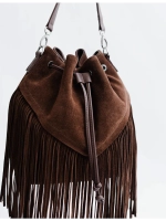 сумка через плечо тоут средняя натуральная замша