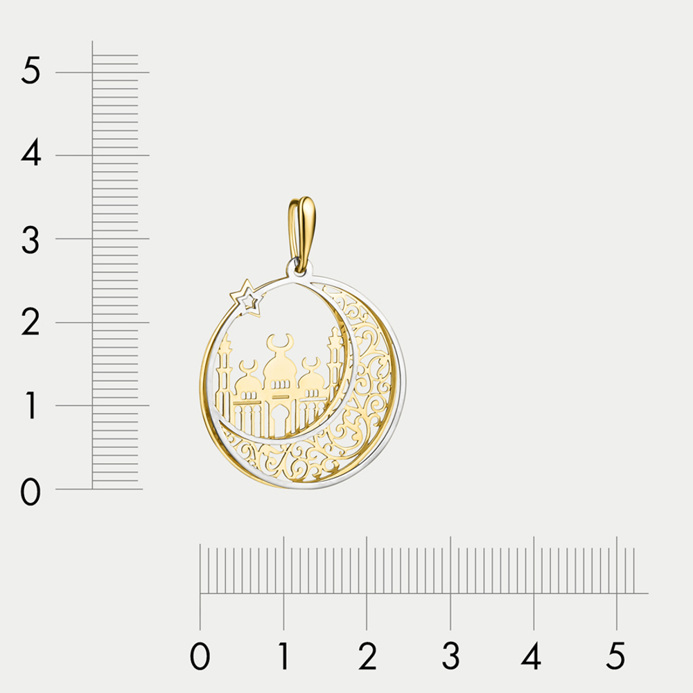 Подвеска мусульманская из желтого золота 585 пробы без вставки (арт. 502017-4002)