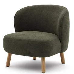 Кресло Ulit из зеленого шенилла с ножками из светлого бука