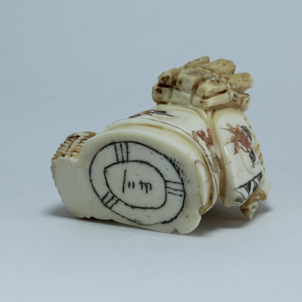 Эксклюзивная нэцкэ Дзюродзин с хворостом и корзиной