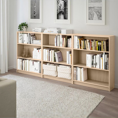 Стеллаж Билли 07 Дуб Сонома 3025 240*28*106 см, Бежевый   Фиеста