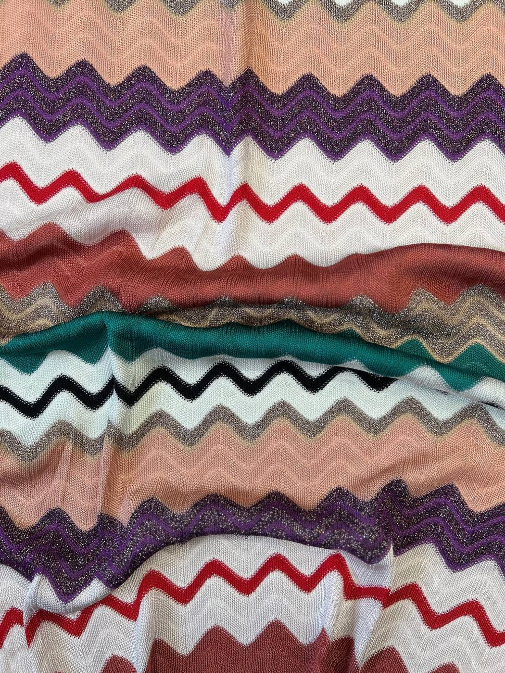 Трикотаж вискоза с люрексом Missoni в разноцветный зигзаг