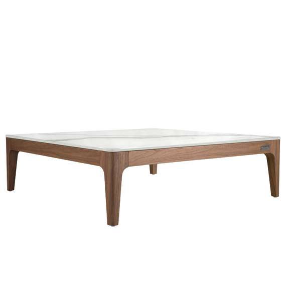 Журнальный столик Angel Cerda 2042 100х100 см, керамика, шпон ореха