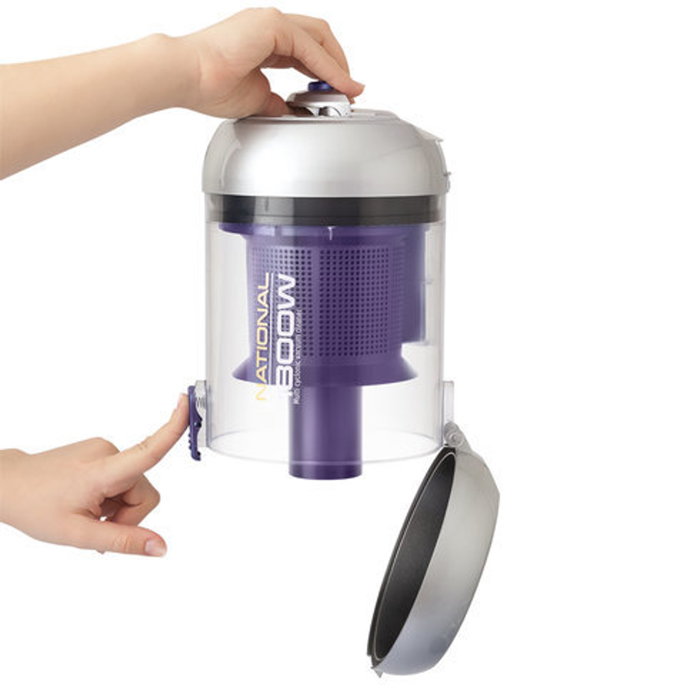 Пылесос NATIONAL NH-VC1852, с контейнером "циклон", 1800 Вт, мощность всасывания 360 Вт, фиолетовый/серебро