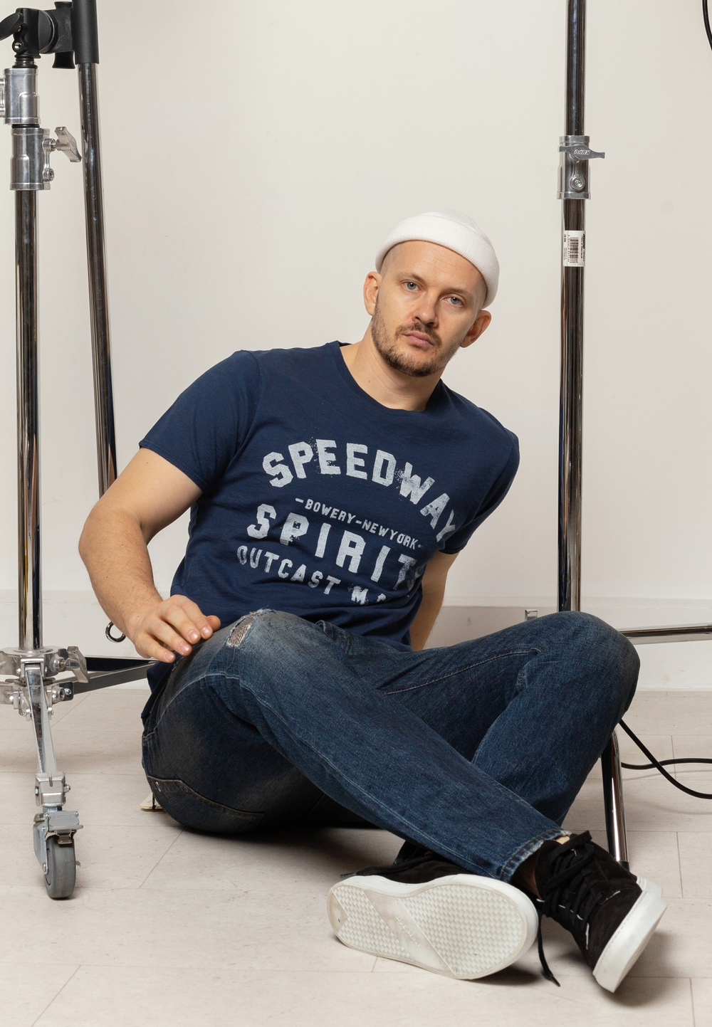 Футболка Bowery NYC "Speedway Spirits" Slub Navy