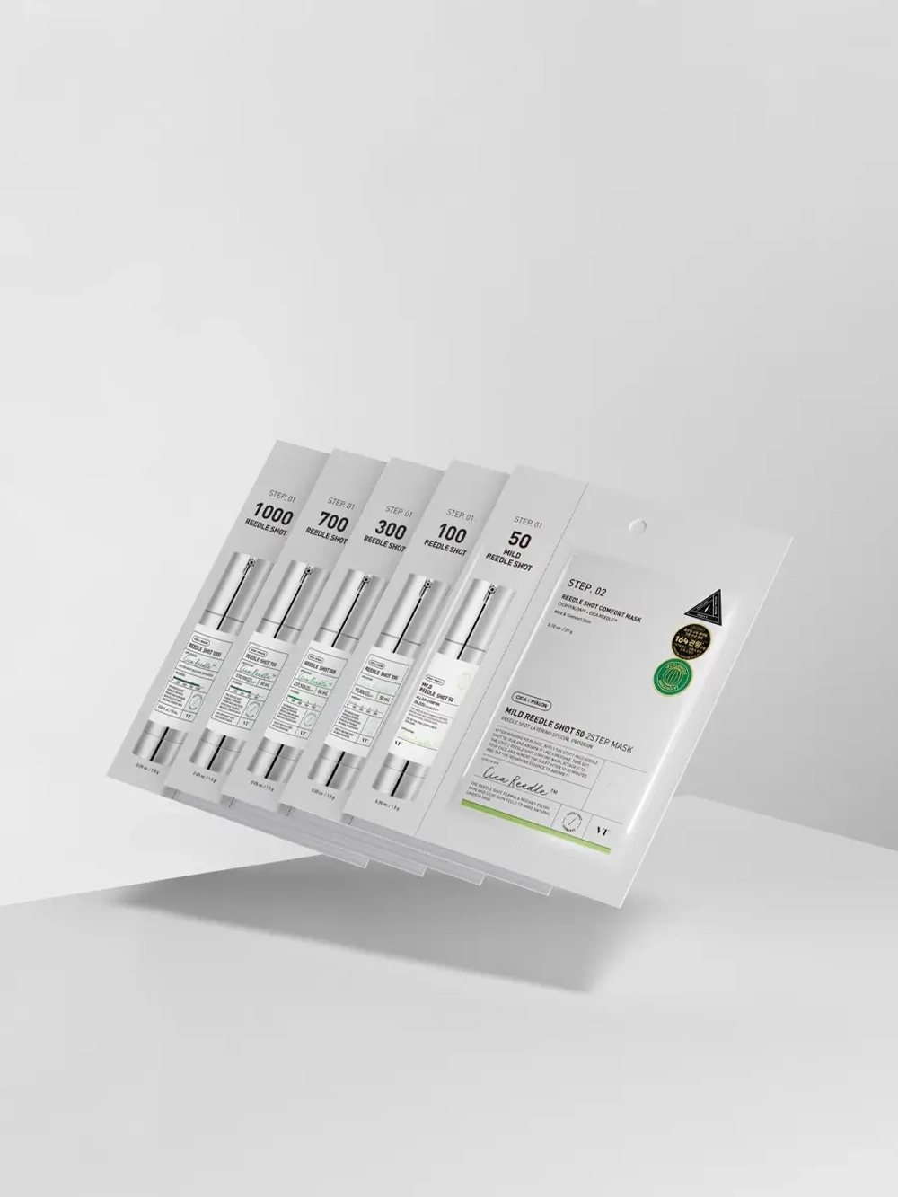 VT Cosmetics Двухступенчатая тканевая маска с микроиглами для глубокого восстановления и выравнивания тона Cica Reedle Shot 700 2Step Mask 1.5+25 гр