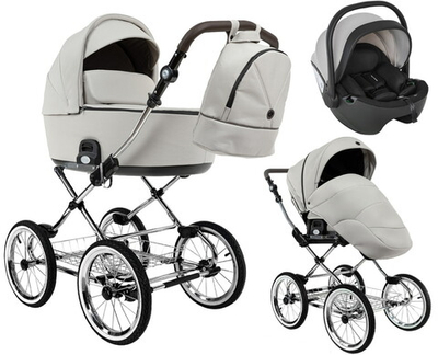 Детская коляска Roan Bass Next Classic d14 2.0 3 в 1 с автокреслом Pituso Baesa Pro Black,Beige Canopy BSNC/94/2 Marzipan/Black/руч.Cappuccino