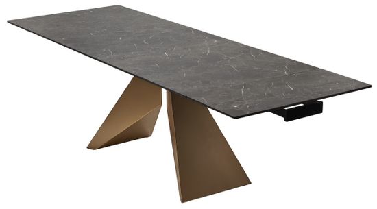 Стол ALES 180 BLACK GRAVE SOLID CERAMIC, керамика / бронзовый