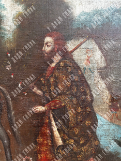 Аноним (Школа Куско). Бегство в Египет. Холст, масло. Перу, Испанская империя. XVIII–нач. XIX вв.