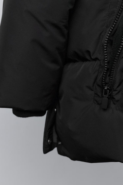 ZARA ДЛИННЫЙ ПУХОВИК ИЗ ПЕРА И ПУХА WATER REPELLENT И WIND RESISTANTT, ЧЕРНЫЙ