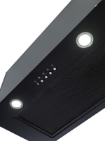 Вытяжка кухонная Quin-60 (BLACK) черный, D150мм, 1200м3/ч, полновстраиваемая, мотор 230Ватт, металл 60см, кнопочное управл.(MACBI)