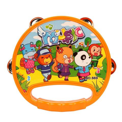 Бубен 16см, оранжевый, пакет 669E