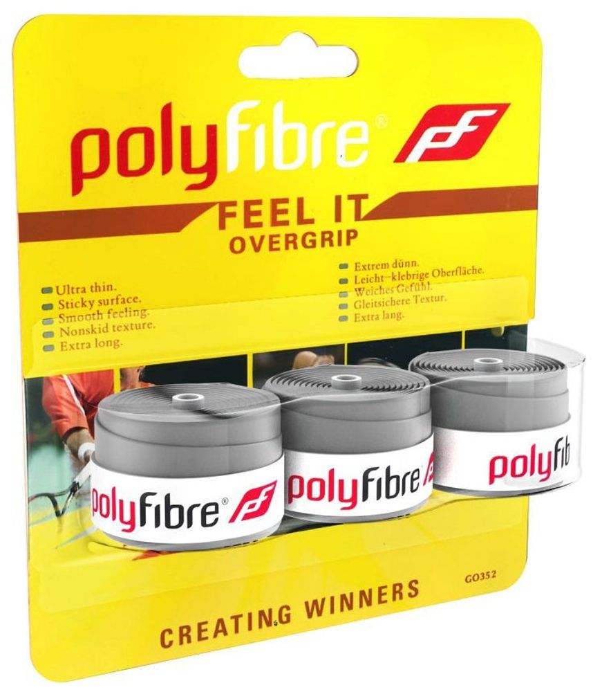Теннисные намотки Polyfibre Feel It Overgrip 3P - серый