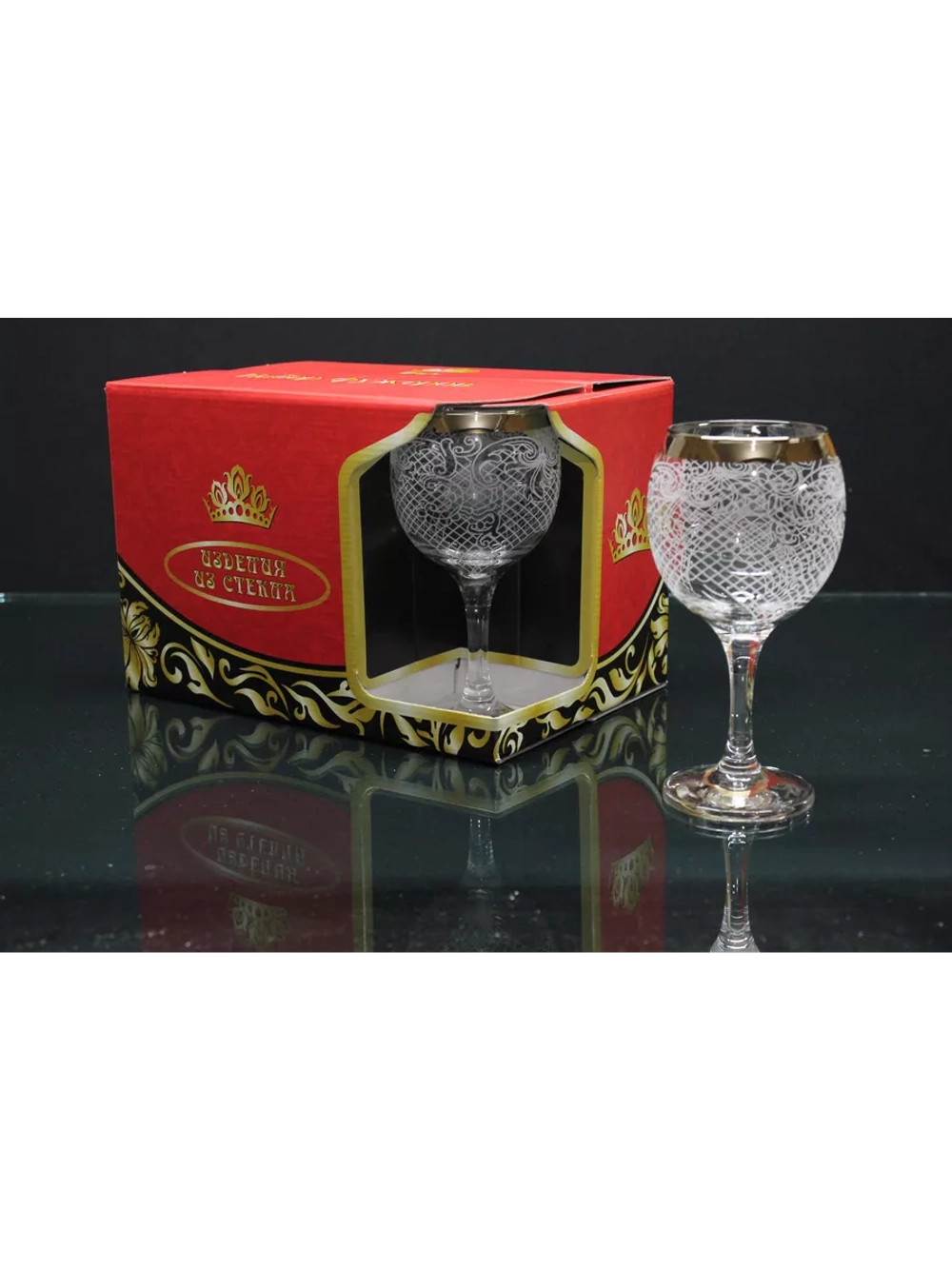 Фужеры для вина 6 штук Венецианская нить