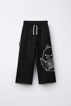 ZARA БРЮКИ WIDE LEG ИЗ МЯГКОЙ ТКАНИ CAPIBARA CAPYFUN ©, ЧЕРНЫЙ