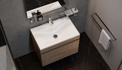 Тумба подвесная Velvex Pulsus 70 Дуб сонома tpPUL.70-25 с раковиной Velvex Pulsus 70