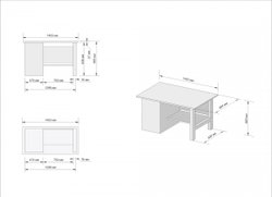 Верстак инструментальный GWT-V1400BL Great Wolf, 4 ящика, 1400x700