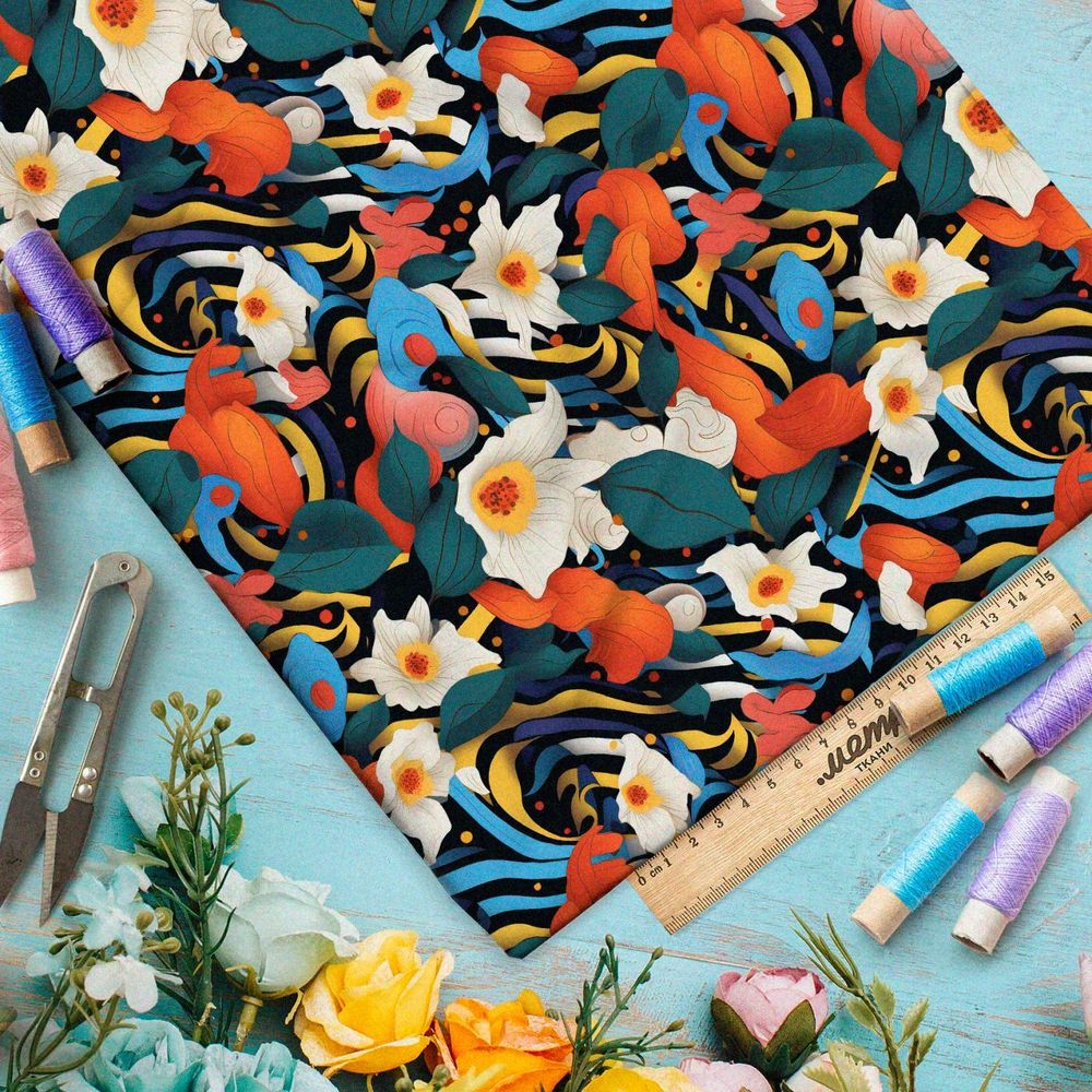 Ткань премиум дюспо чудесные мелодии природы