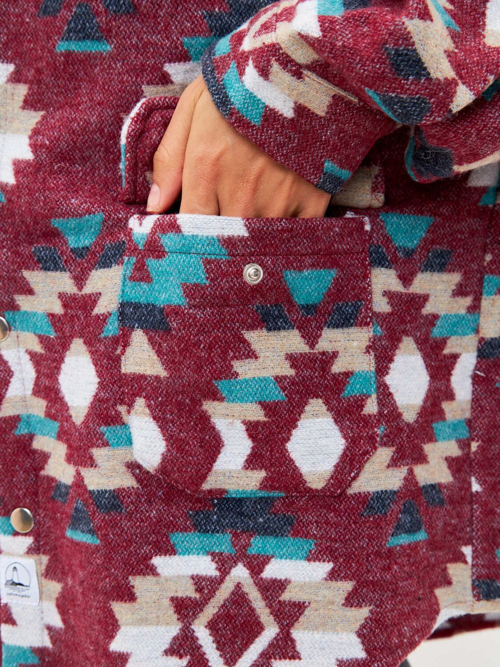 Рубашка Kefirmaykifer оверсайз Этно вишнево-бирюзовая