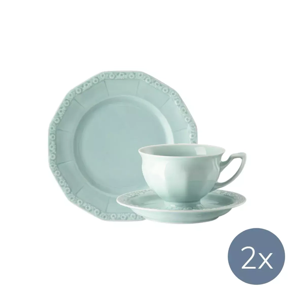 Rosenthal - Кофейный сервиз Maria Pale Mint на 2 персоны / артикул   1043040716714742 + 1043040716714741 + 1043040716710221   / GTIN