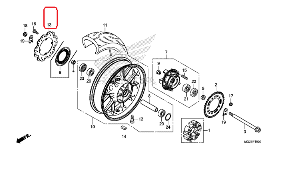 43251-MGZ-J02 (43251-MGZ-J01). DISK, RR. BRAKE (SUNSTAR)