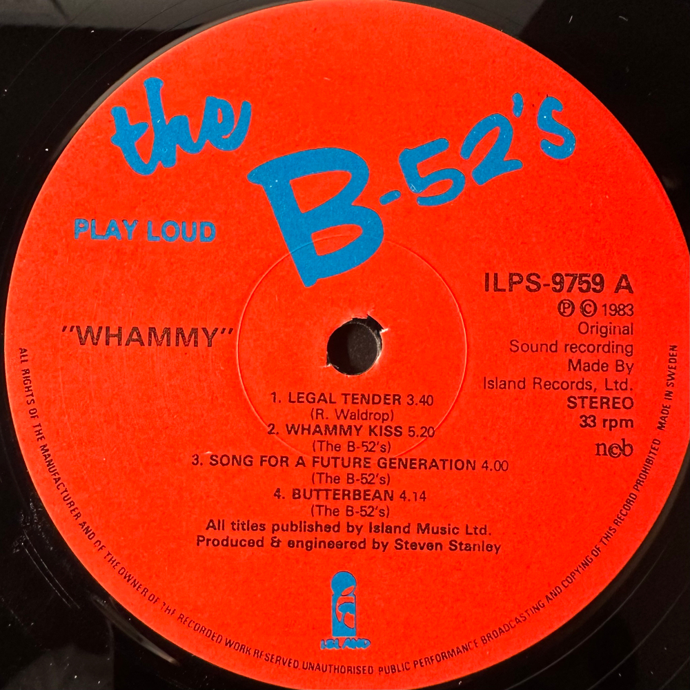 The B-52's ‎– Whammy! (Швеция 1983г.)