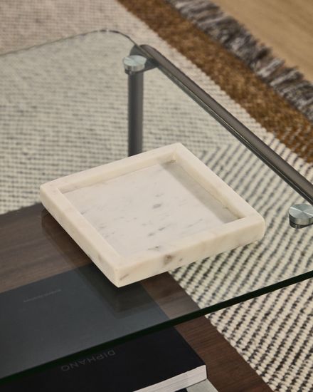 Поднос Serela из белого мрамора 35 x 35 см