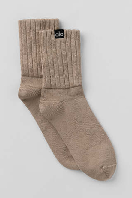 Alo yoga Носки унисекс с полукруглой застежкой, бежевый