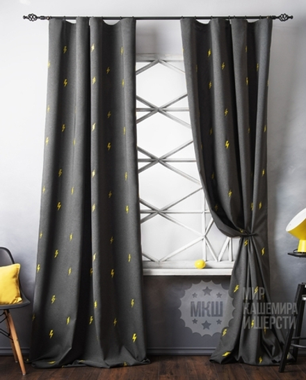 Готовые шторы ФЛЕШ (арт. BL01-246-01) - (145х280)х2 см. - мокрый асфальт
