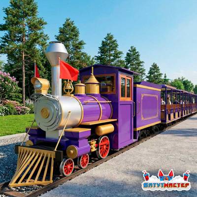 Рельсовый паровозик «Сказочный Экспресс», 4 вагона, 49 мест