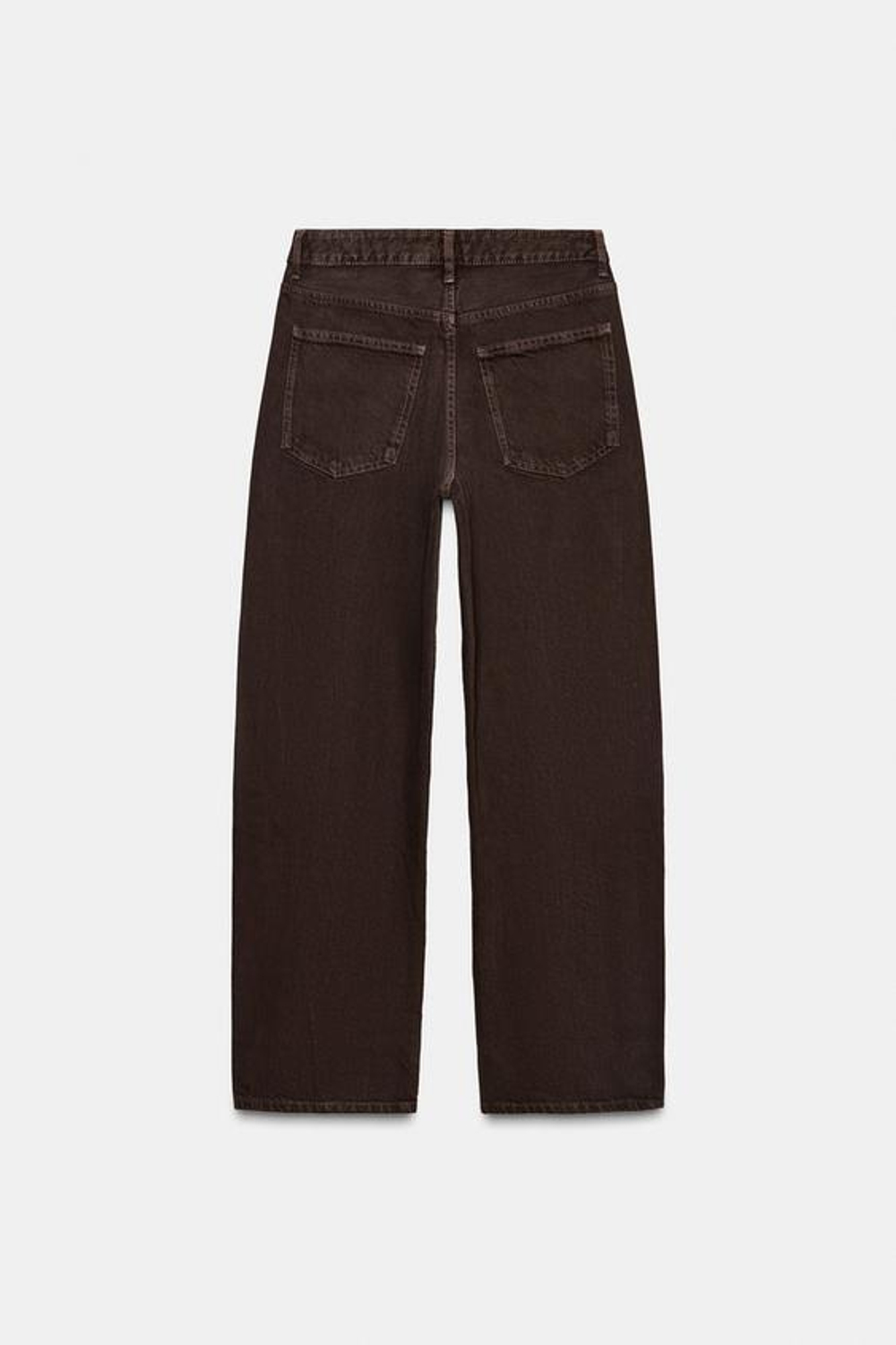 ZARA ДЖИНСЫ TRF BAGGY BALLOON СО СРЕДНЕЙ ПОСАДКОЙ, КОРИЧНЕВЫЙ