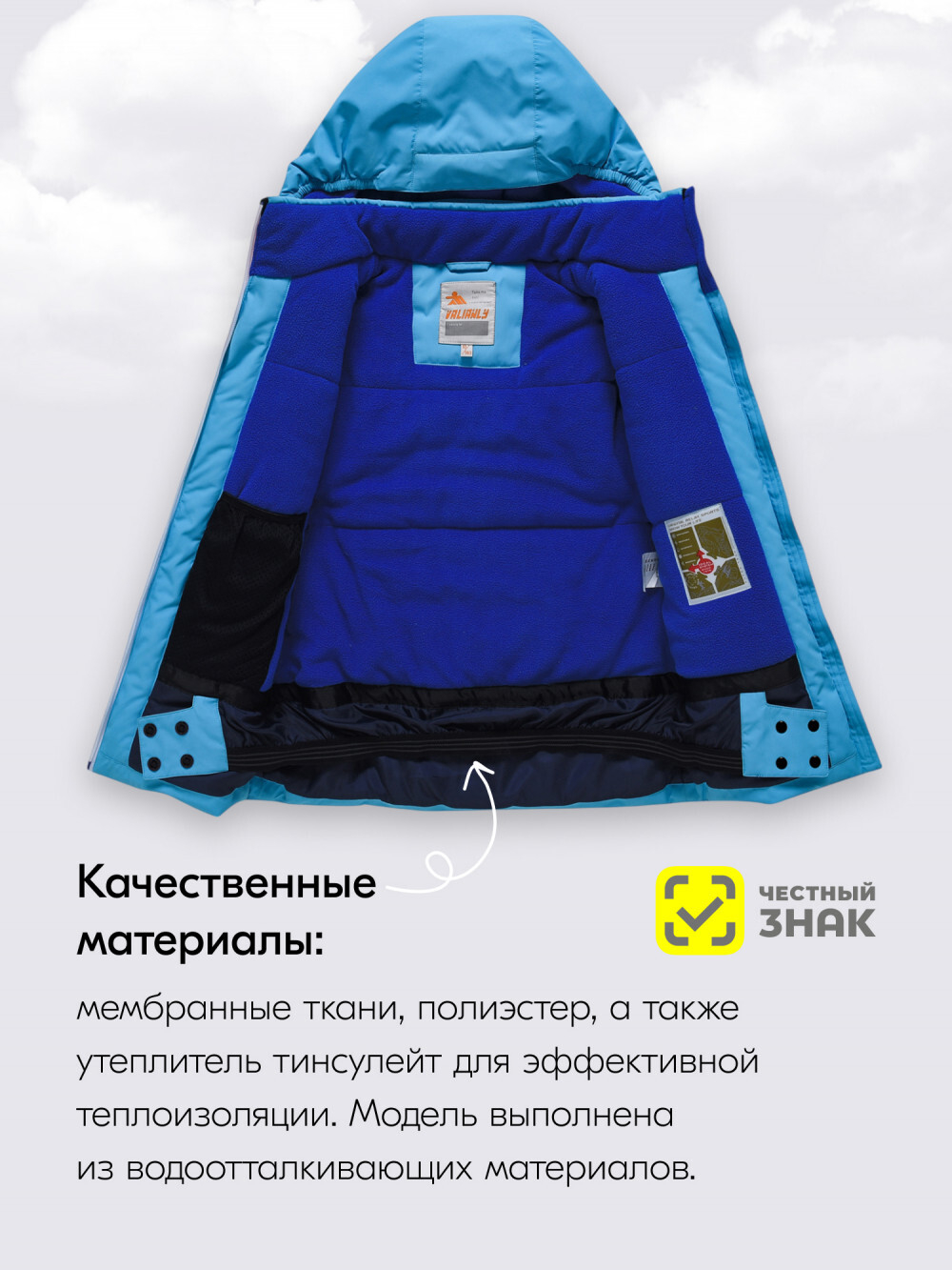 Горнолыжный костюм зимний для мальчика голубого цвета 9419Gl