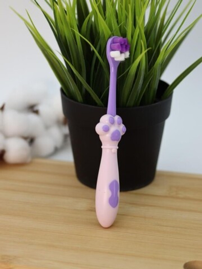 Зубная щётка для взрослых iLikeGift "Lil Paw", purple