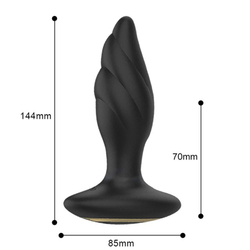 Черный анальный вибромассажер Whirlwind-RCT - 14,4 см.