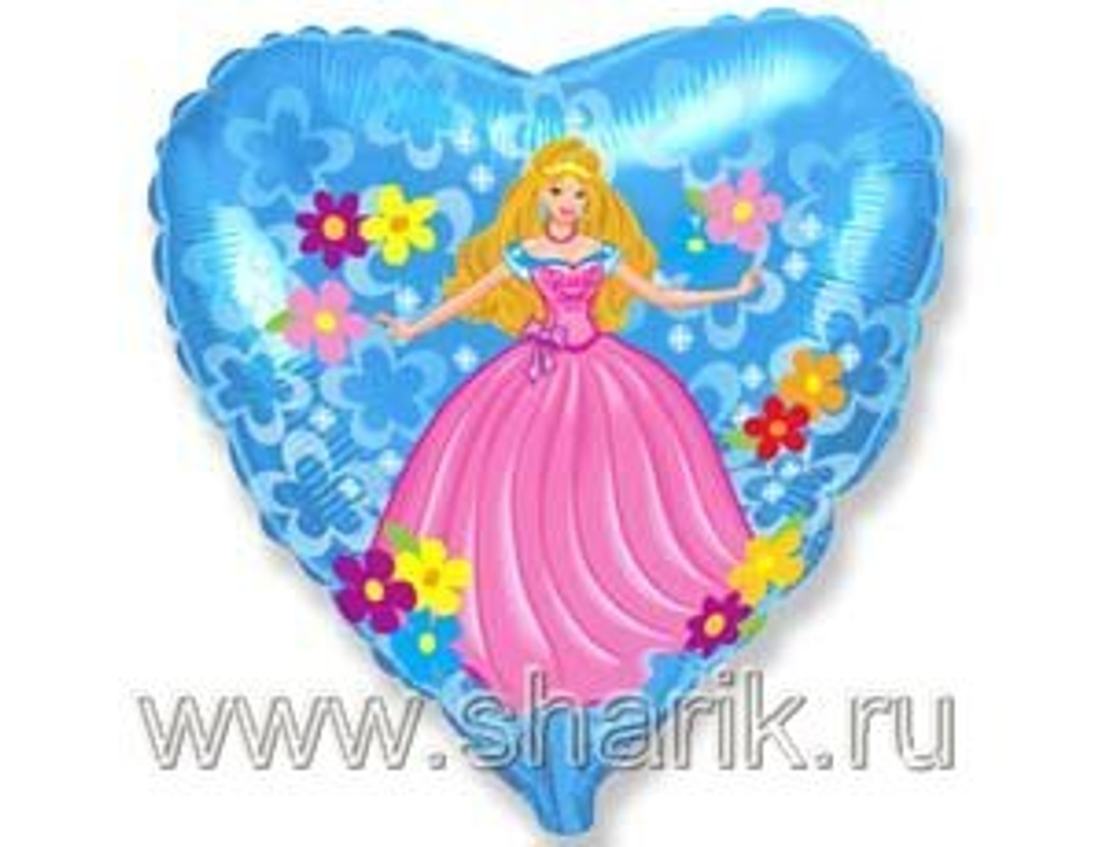 Ф 18" Сердце Принцесса/FM