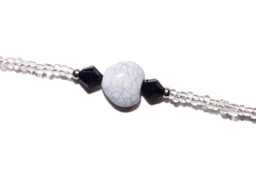 Цепочка бисер с цветными вставками в ассортименте, B063, 55 см