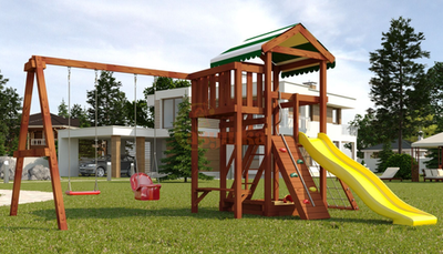 Детская площадка Савушка Мастер 2 (Махагон) 4 сезона