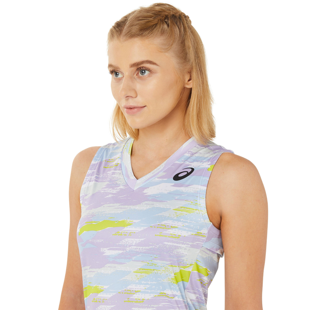 Женская теннисная майка ASICS Match Graphic Tank Top Women - Lilac, Multicoloured