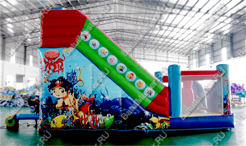 Батут-горка "Приключения рыбки" 8*5*6 м