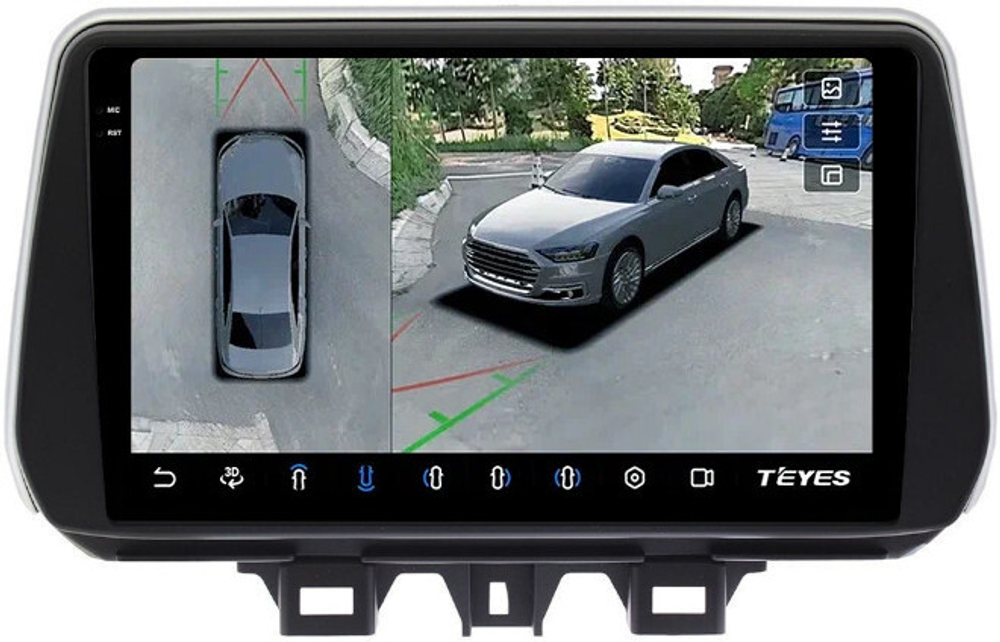 Магнитола для Hyundai Tucson 3 2018-2021 - Teyes CC3-2K-360 на Android 10, 2K QLED, 6Гб+128Гб, CarPlay, 4G SIM-слот, 4 камеры в комплекте