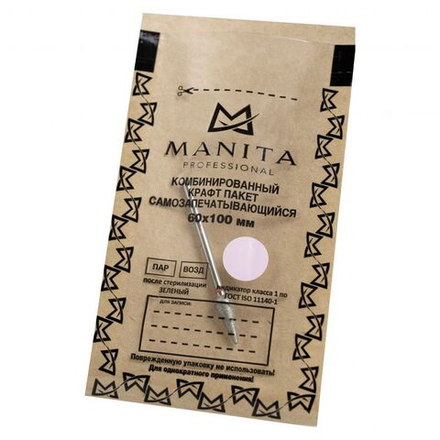 Крафт-пакет КОМБИНИРОВАННЫЙ для стерилизации 60*100, 100 шт/уп.  MANITA PROFESSIONAL