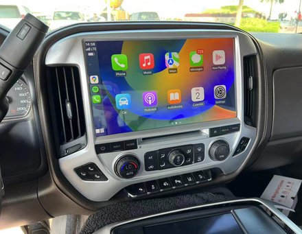 Магнитола для GMC Denali (рамка серебро) - Carmedia ZH-C1301S дисплей 13.3" на Android 12, 8Гб+128Гб, CarPlay, 4G SIM-слот